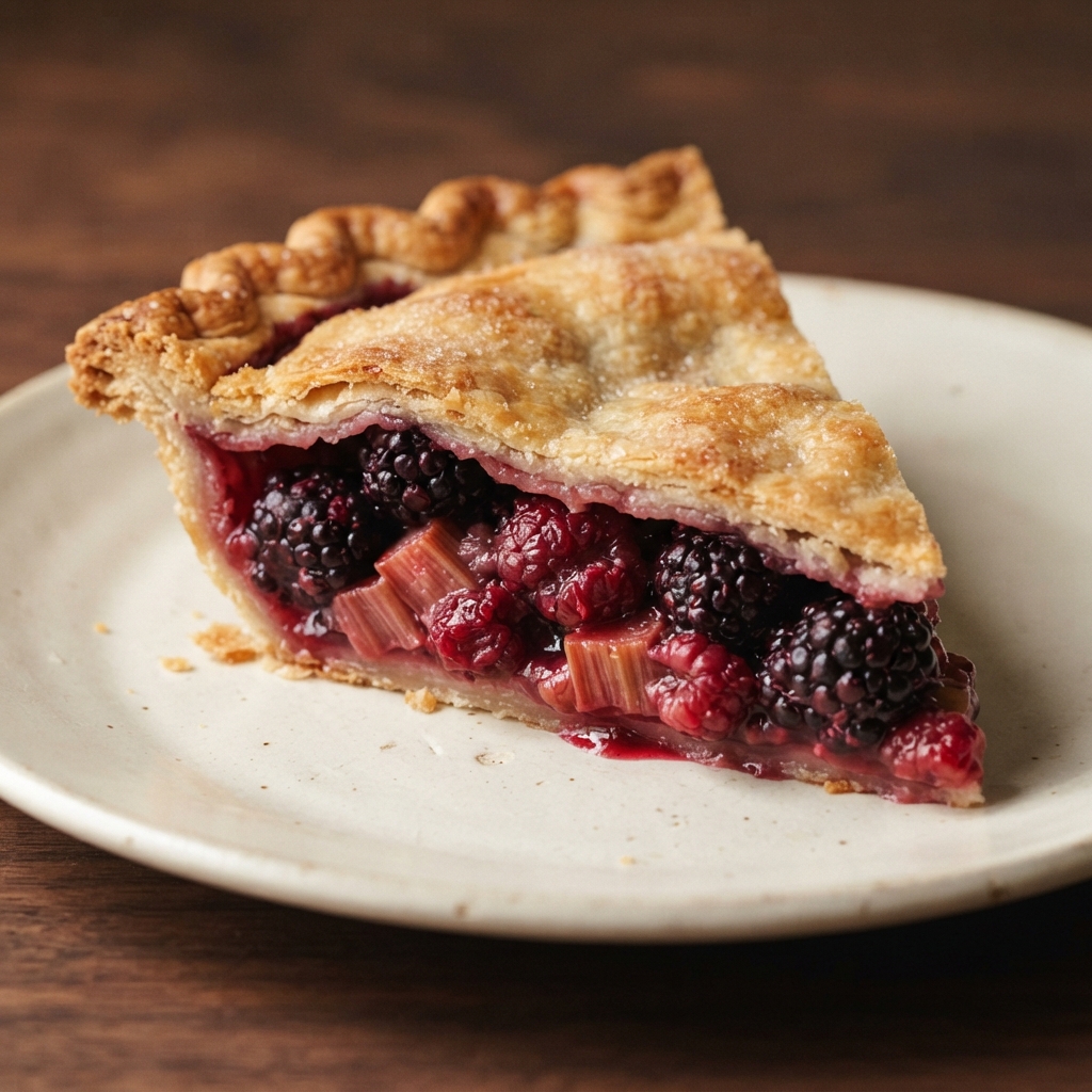 Mixed Berry and Rhubarb Double-Crust Pie
