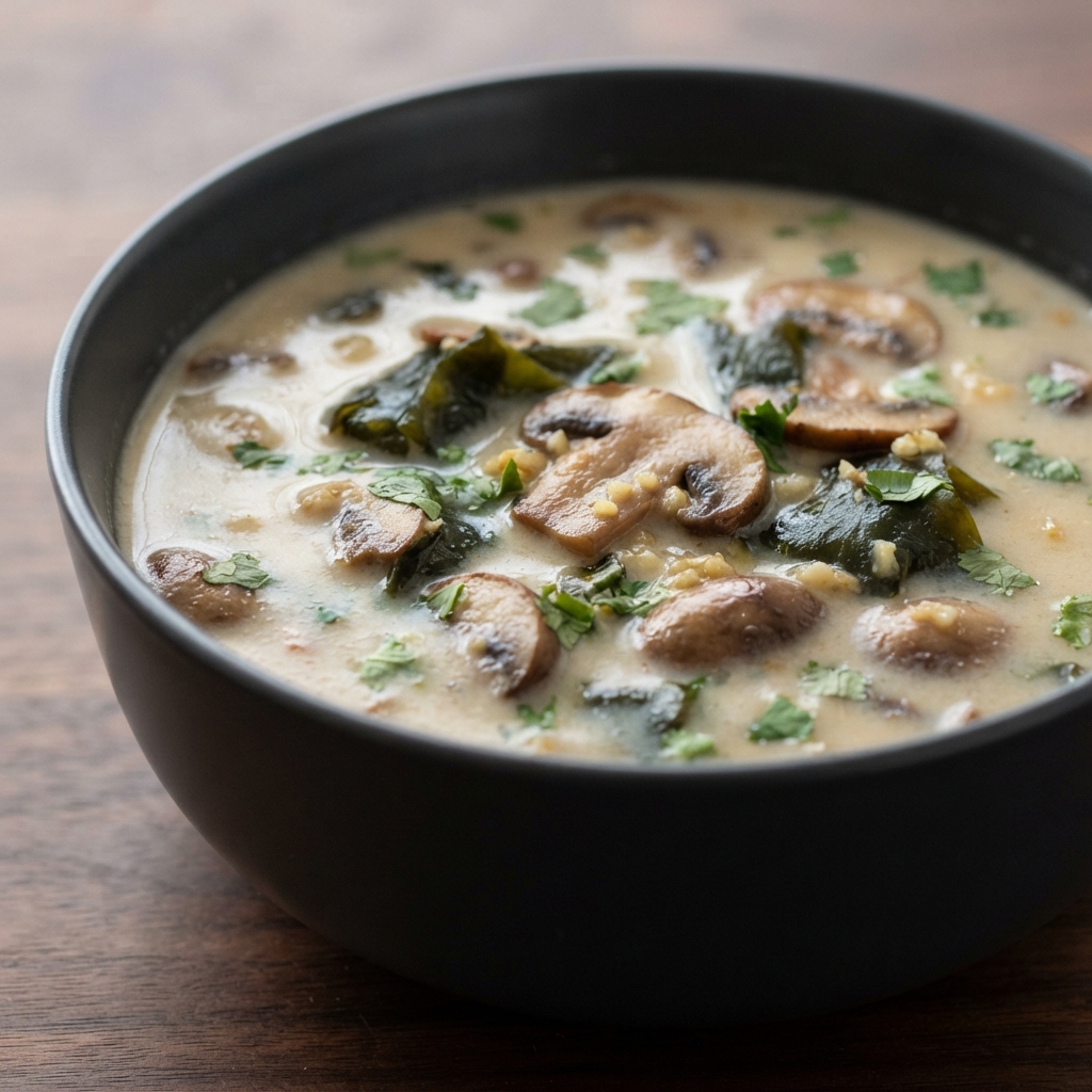 Silky Coconut and Tamari Mushroom Soup