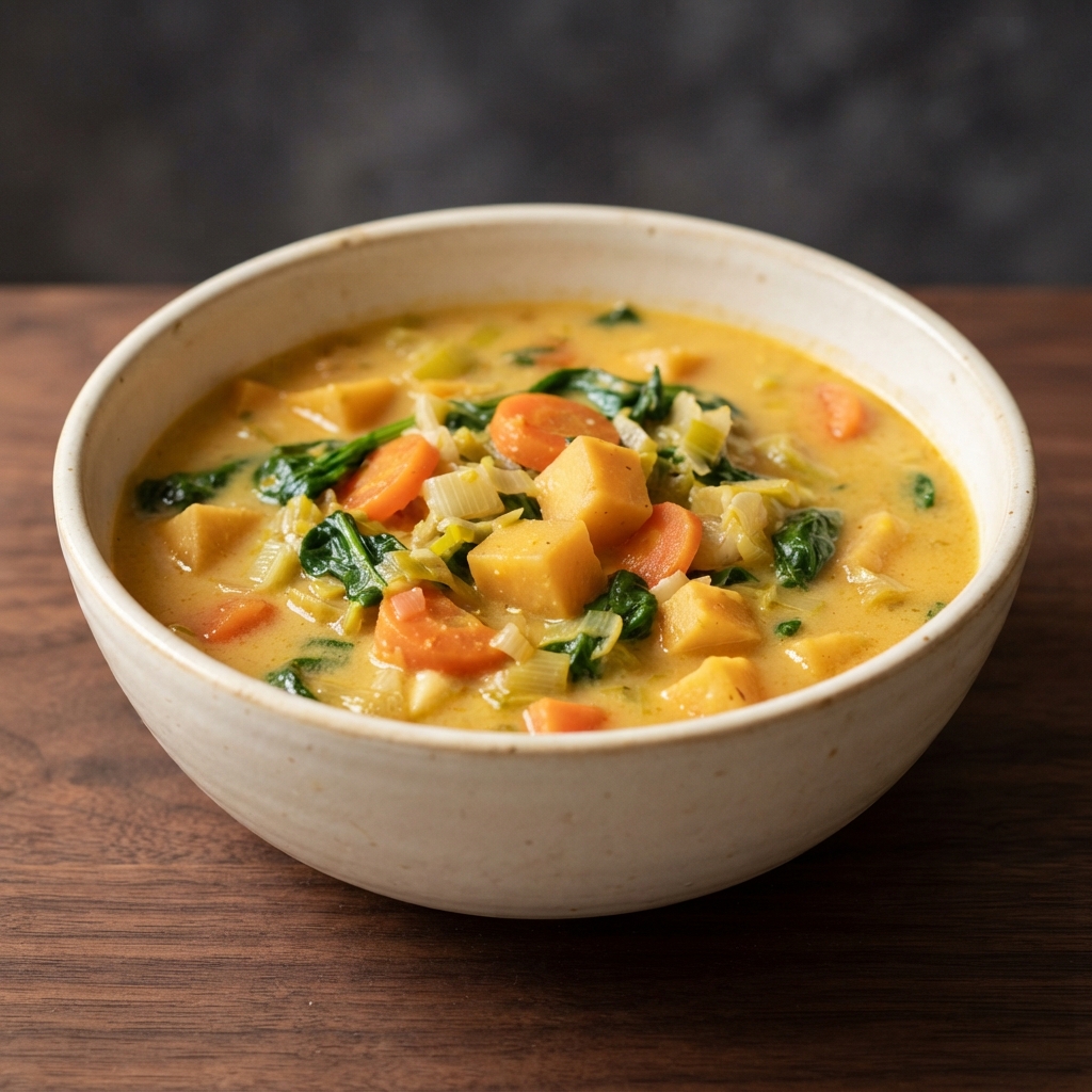 Leek, Yam & Coconut Cream Soup