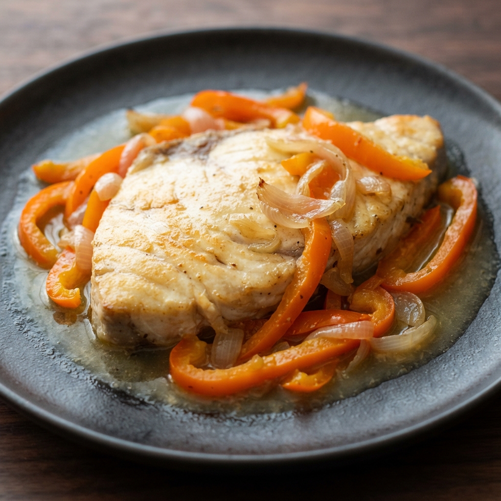 Baked Swordfish in a White Wine Sauce