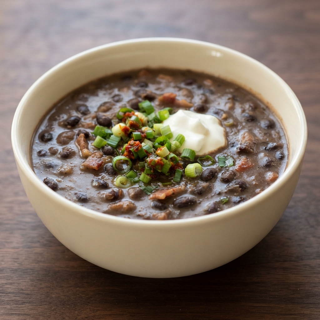 Speedy Black Bean Bacon Soup