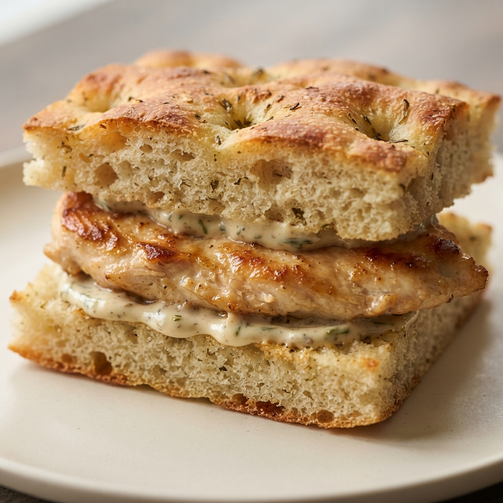 Gourmet Chicken Focaccia Sandwich