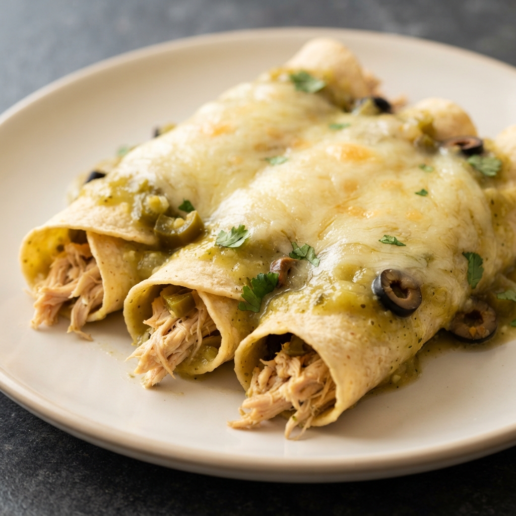 Green Chile Chicken Enchiladas with Salsa Verde