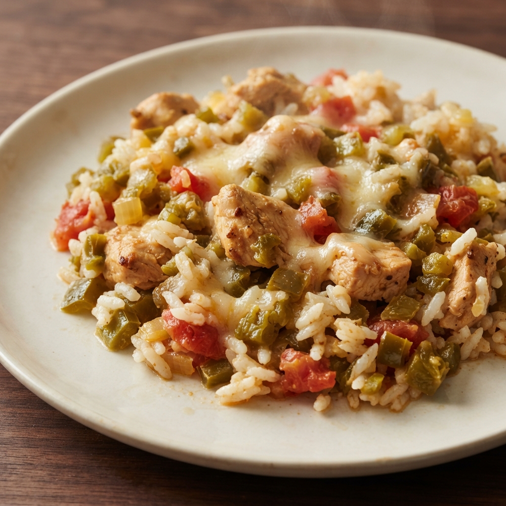 Pressure Cooker Green Chile Chicken with Rice