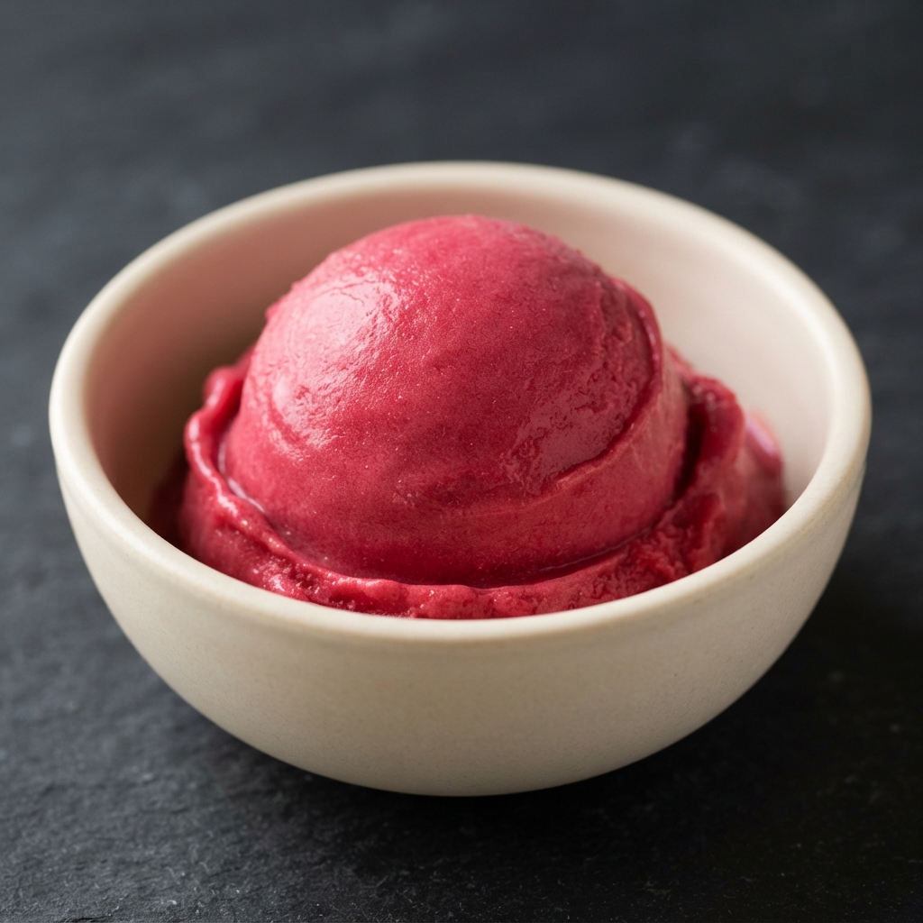 Creamy Wild Raspberry Sherbet