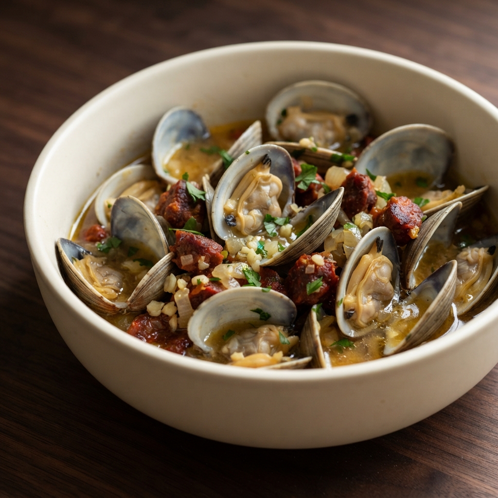 Steamed Clams with Spanish Chorizo