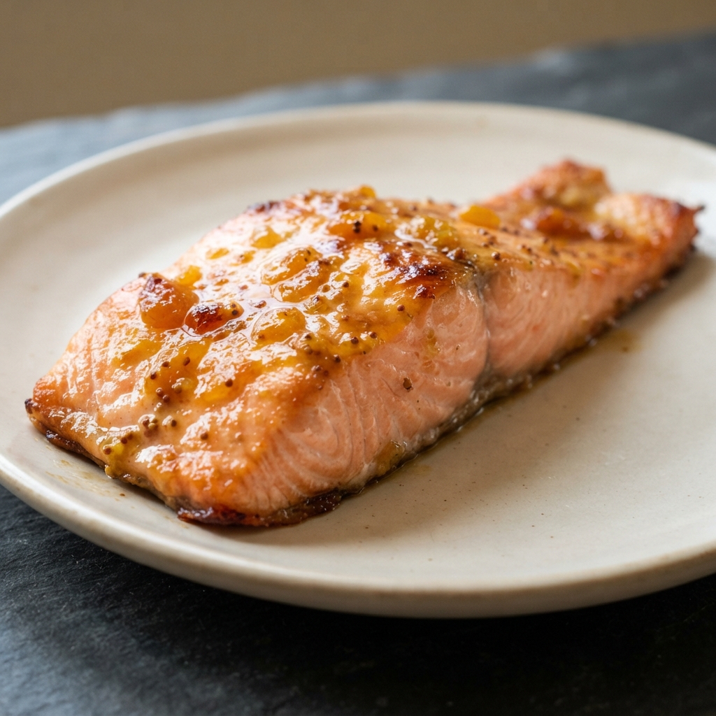 Apricot-Mustard Glazed Salmon