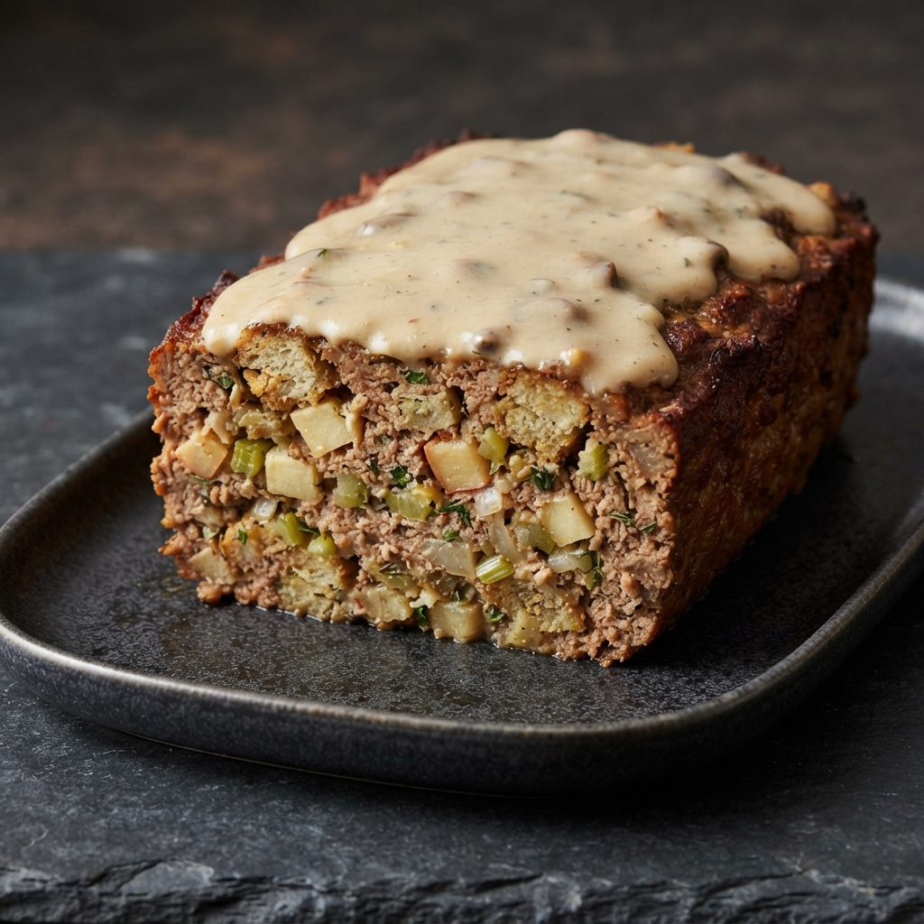 Stuffing-Style Meatloaf Bake