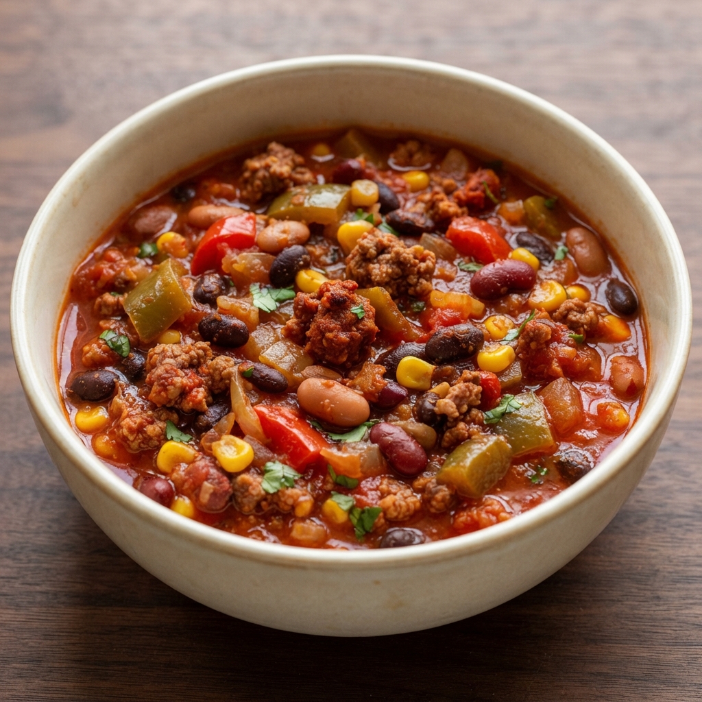 Hearty Beef and Bean Chili with Chorizo