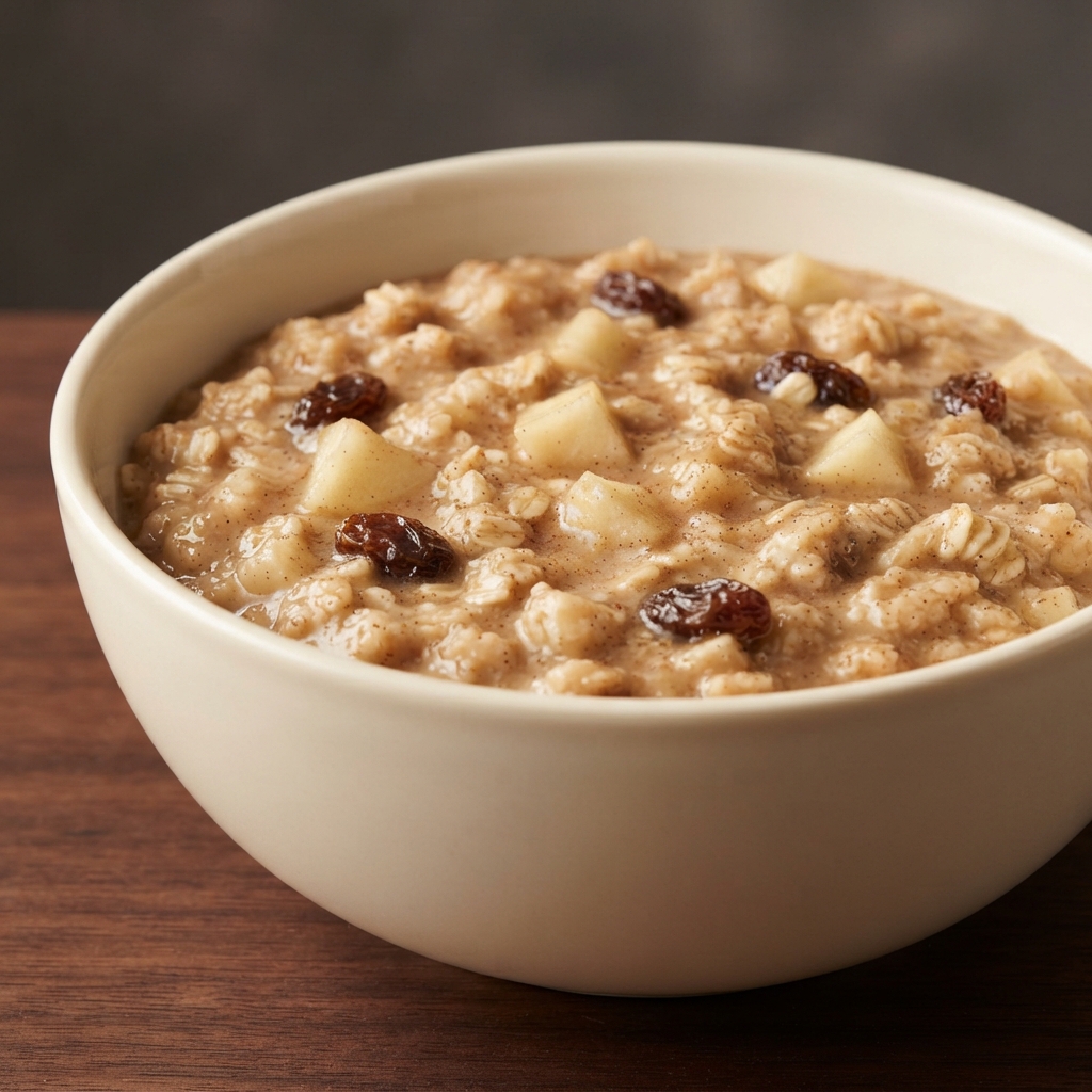 Apple-Cinnamon Oatmeal with Raisins and Maple