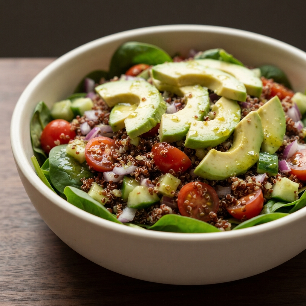 Red Quinoa and Avocado Salad