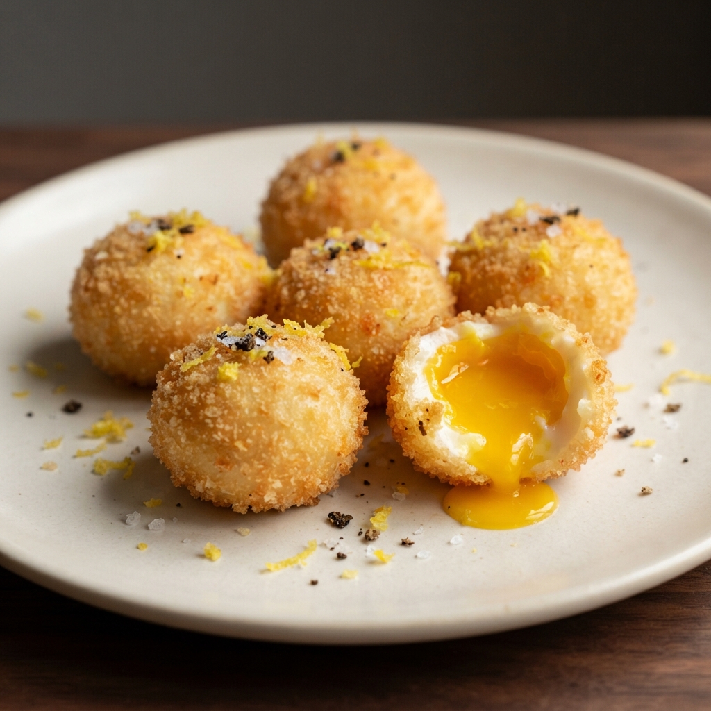 Crispy Sous Vide Fried Egg Yolks