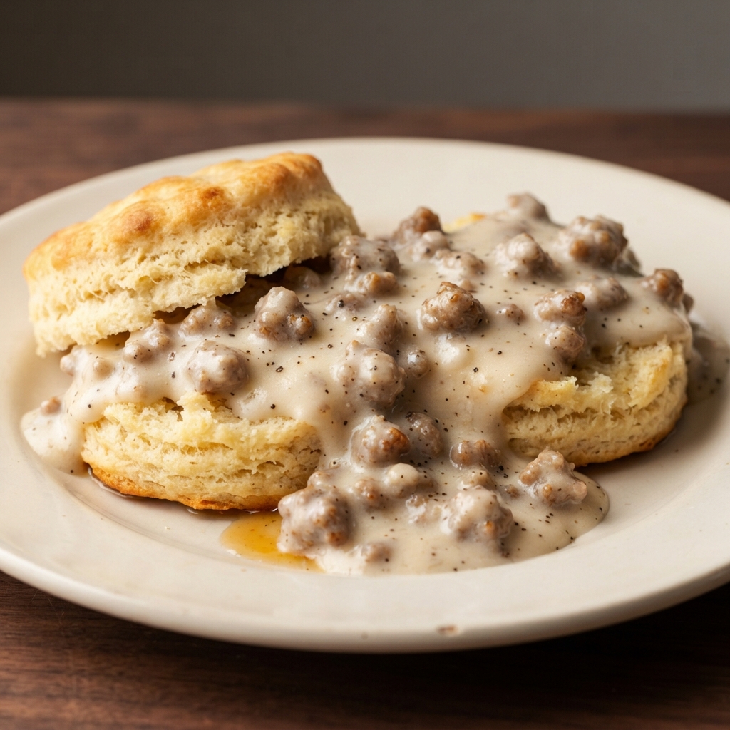 Quick Biscuits with Creamy Sausage Gravy