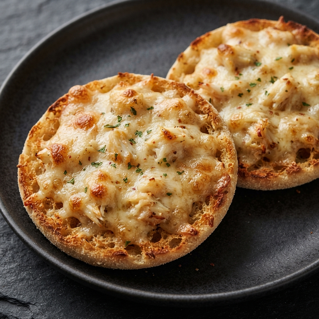 Cheesy Crab English Muffin Bites