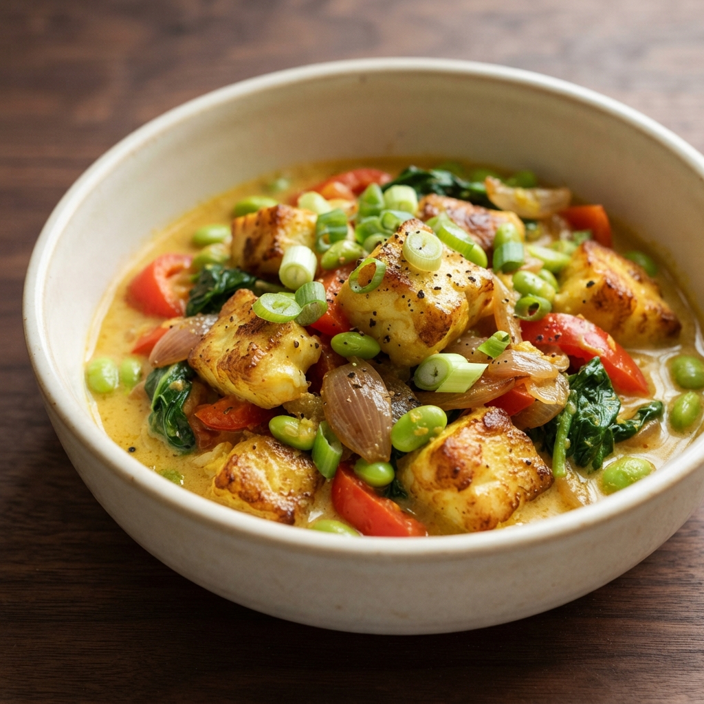 Creamy Coconut Curry Haddock Bowl