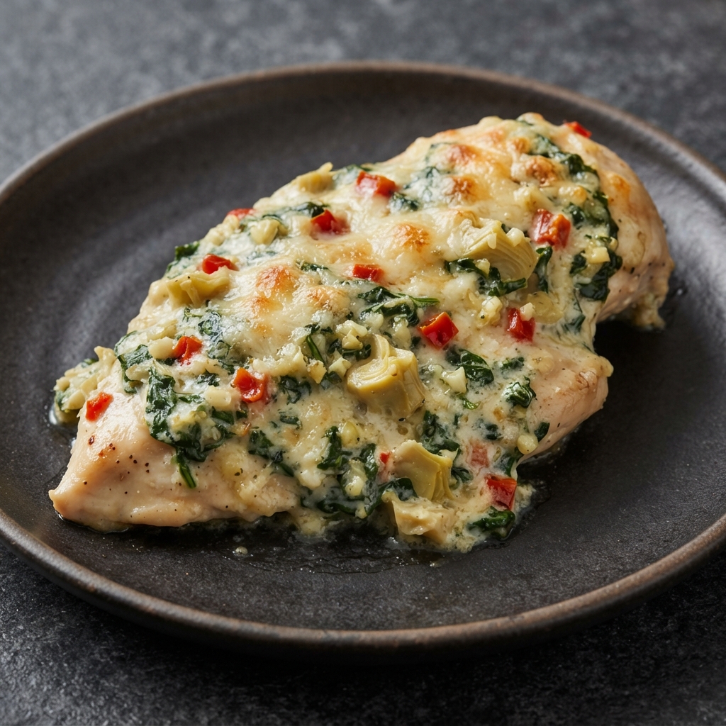 Creamy Spinach–Artichoke Chicken Bake