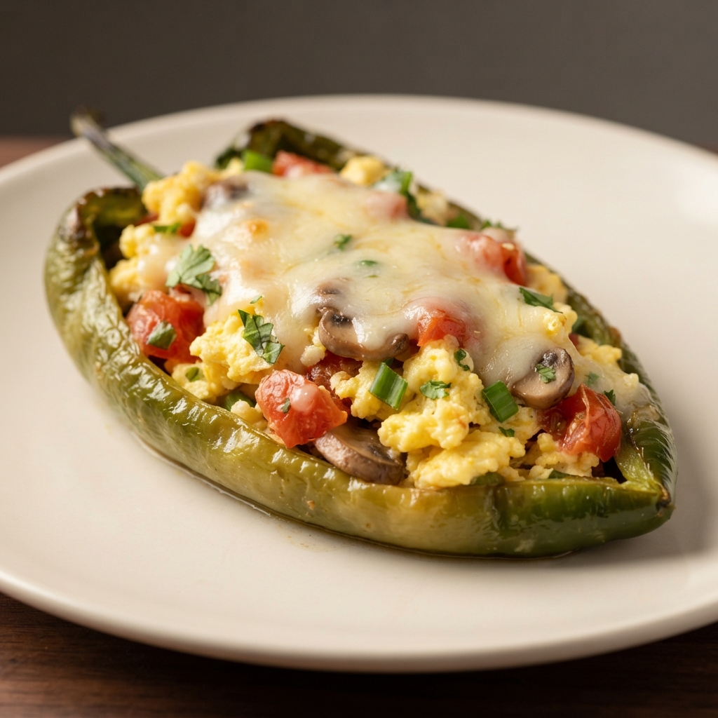 Egg-Stuffed Poblano Peppers for Breakfast