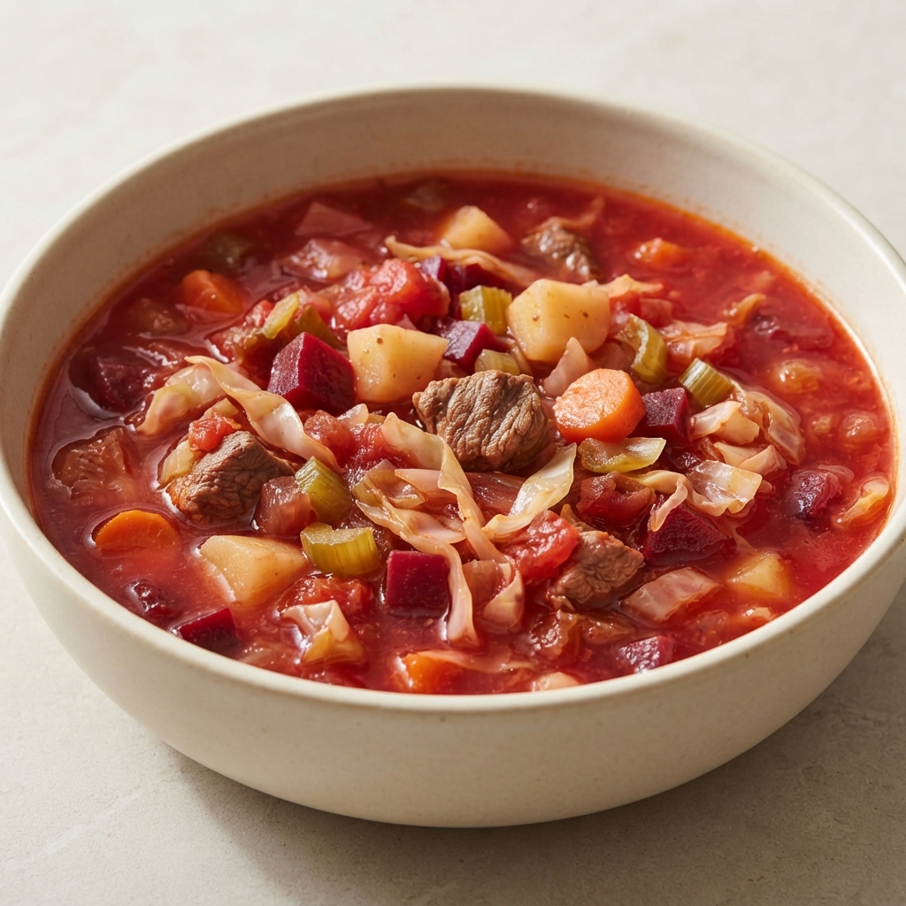 Jen's Beefy Beet Borscht