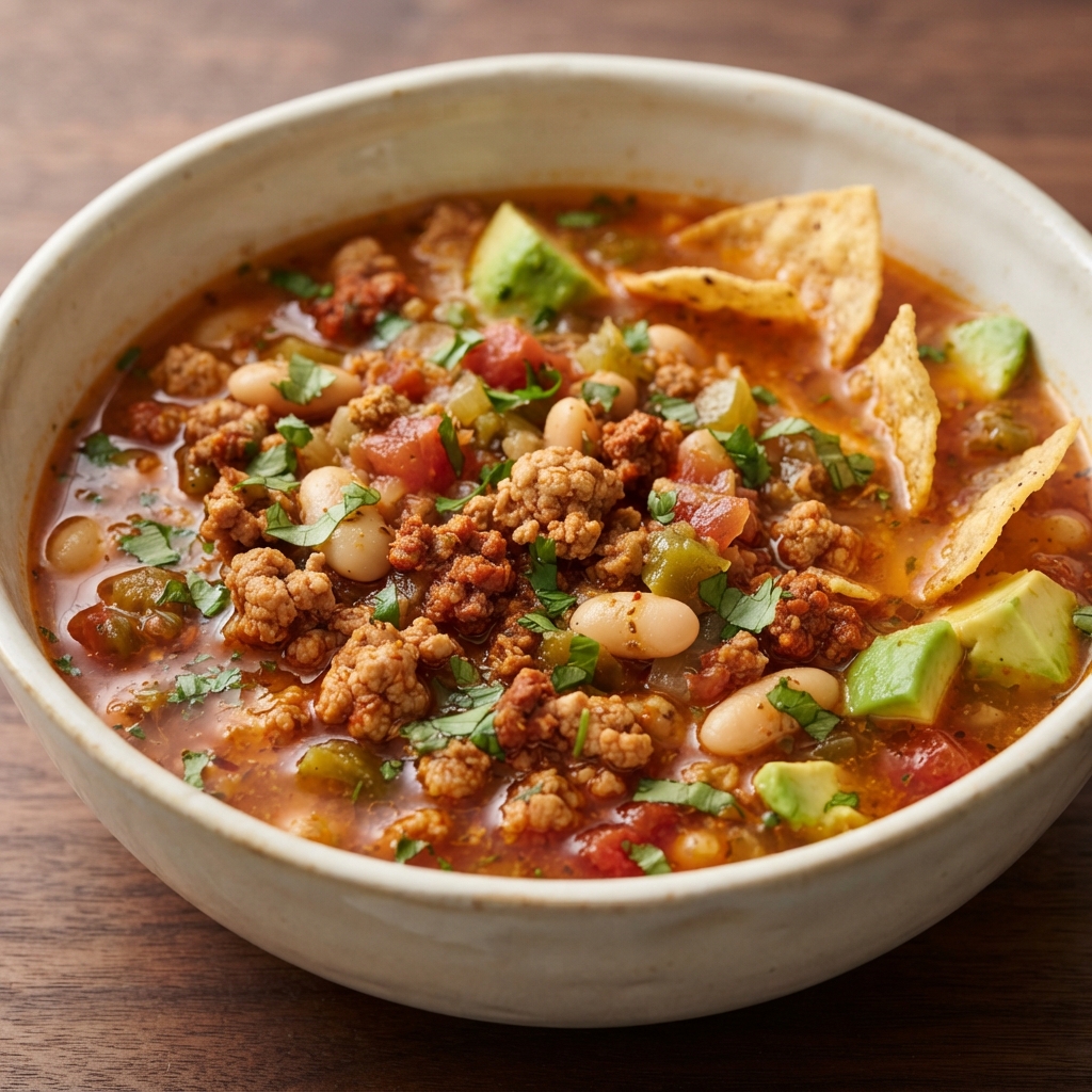 Turkey and Chorizo Chili with White Beans