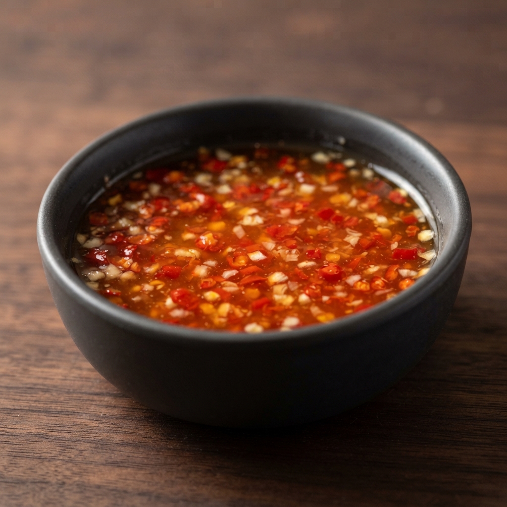 Nuoc Cham (Vietnamese Spicy Dipping Sauce) with Chiles and Garlic
