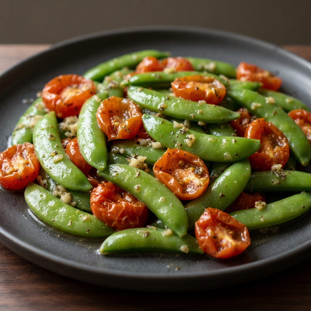 Snap Peas with Cherry Tomatoes