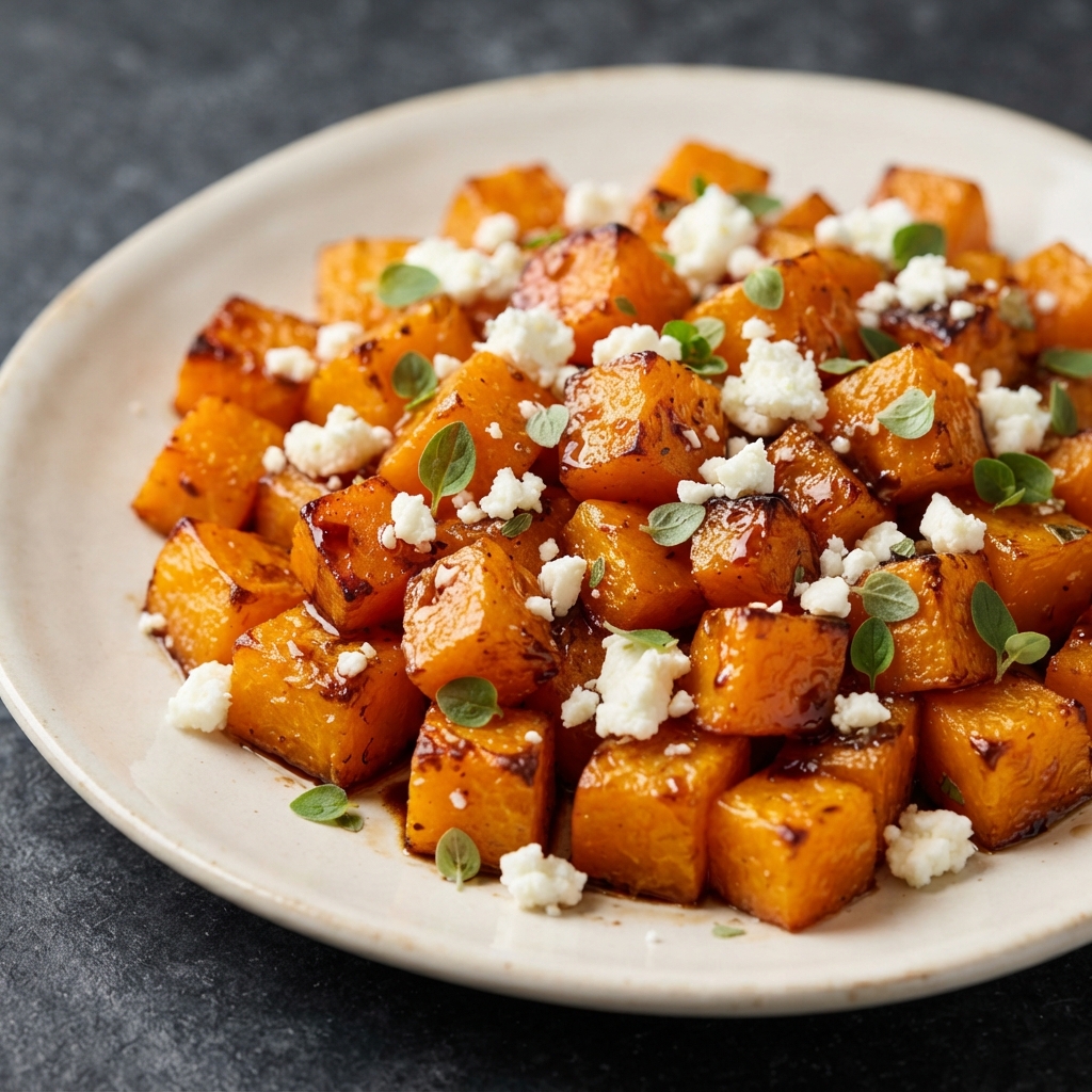 Roasted Pumpkin with Balsamic and Goat Cheese