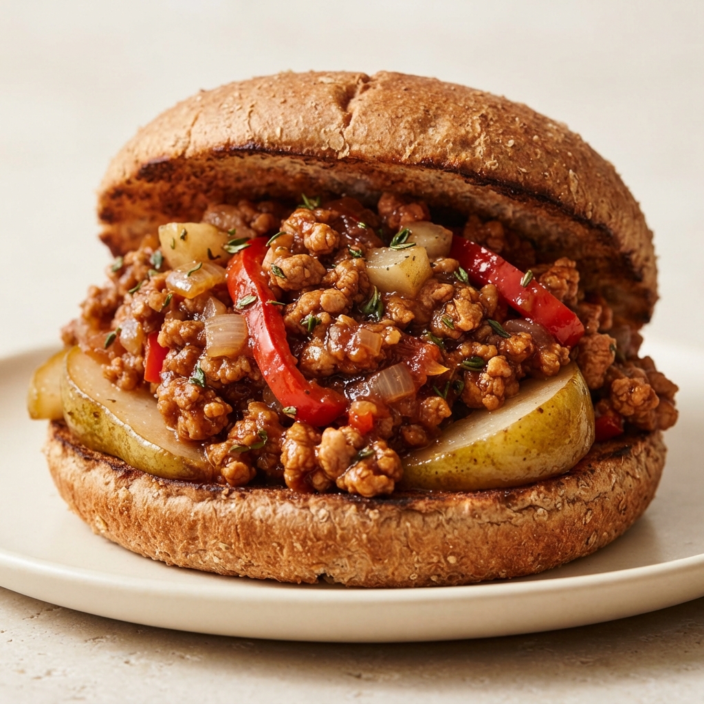 Pear-Studded Turkey Sloppy Joes