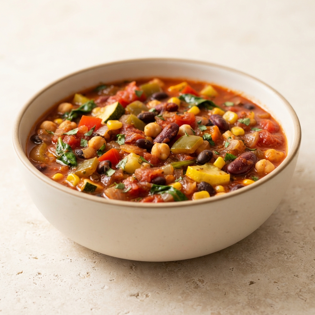 Crockpot Plant-Based Three-Bean Chili