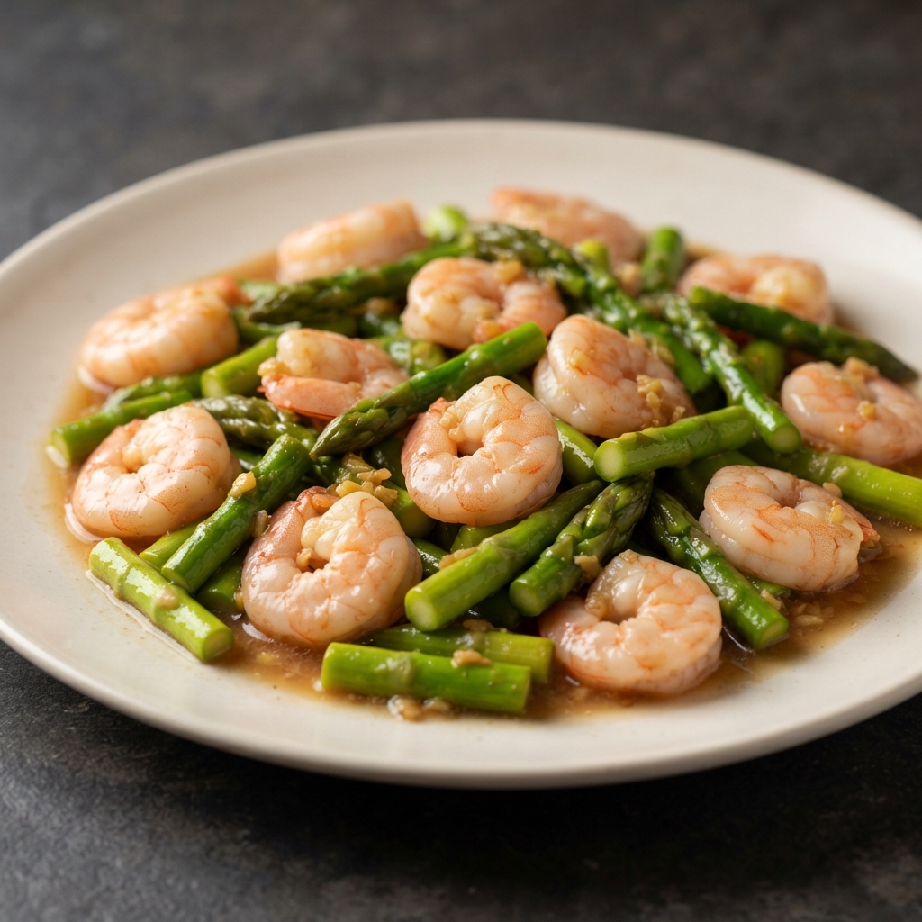Large Shrimp with Asparagus
