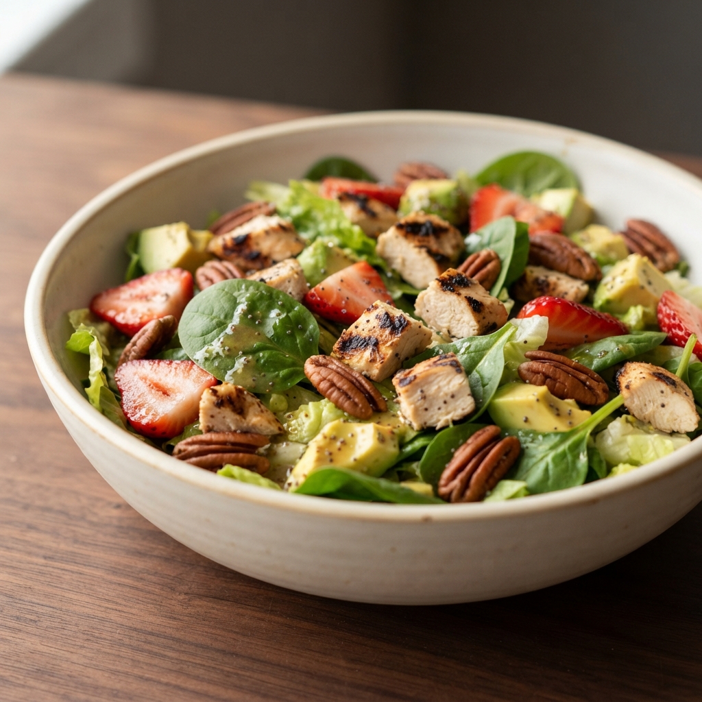 Grilled Chicken Salad with Strawberries and Avocado