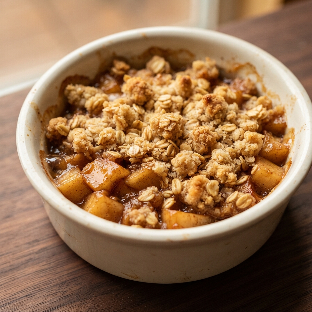 Air-Fried Apple Crisp with Oat Oatmeal Crumble