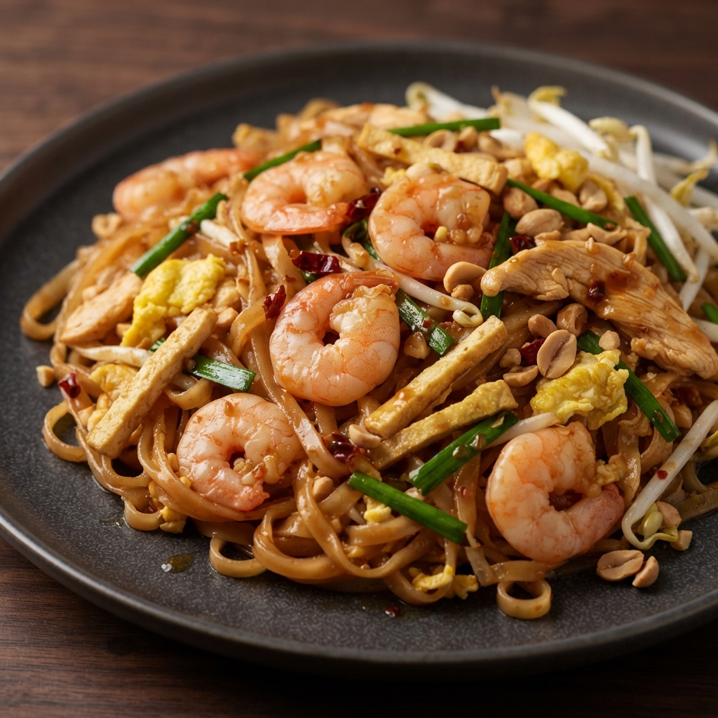 Chicken and Shrimp Pad Thai