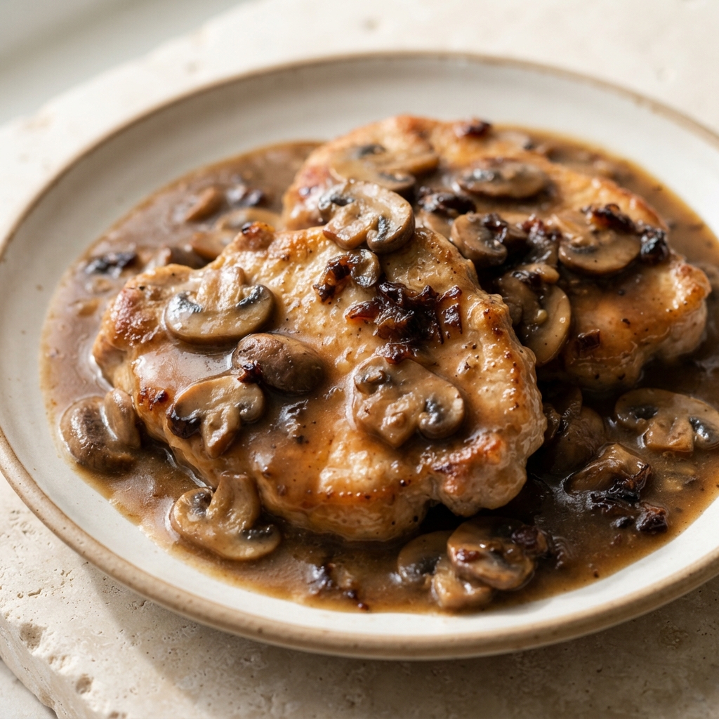Grandma’s Mushroom Gravy Pork Chops