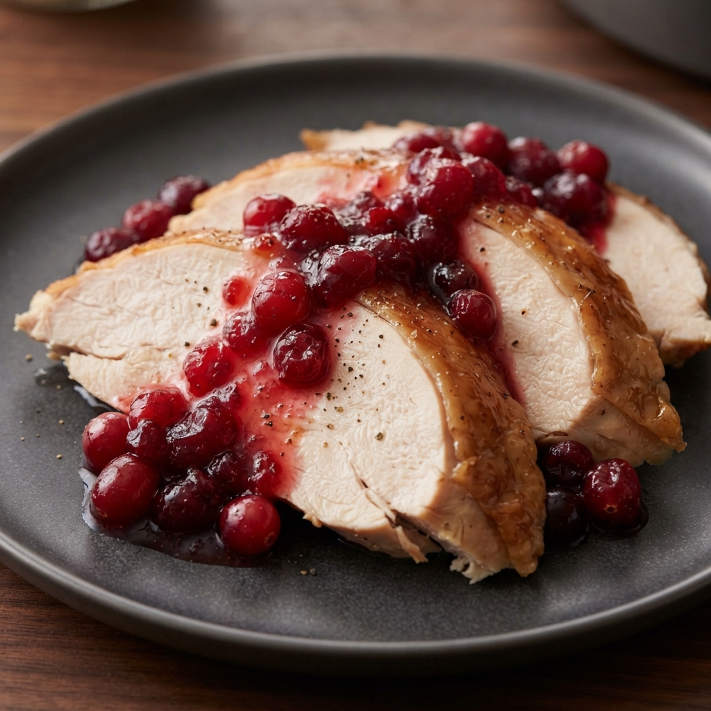 Crockpot Turkey Breast with Whole-Berry Cranberry Sauce