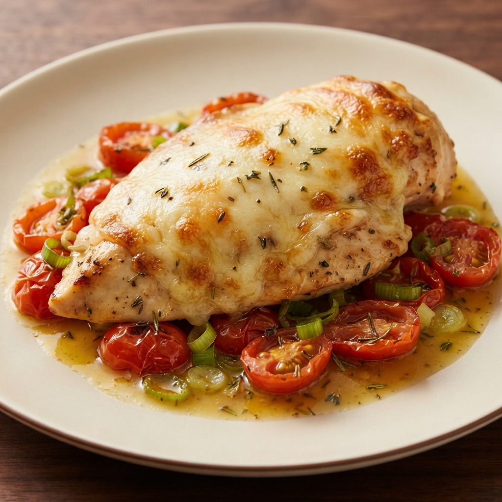 Baked Chicken Breasts with Tomatoes and Gruyère