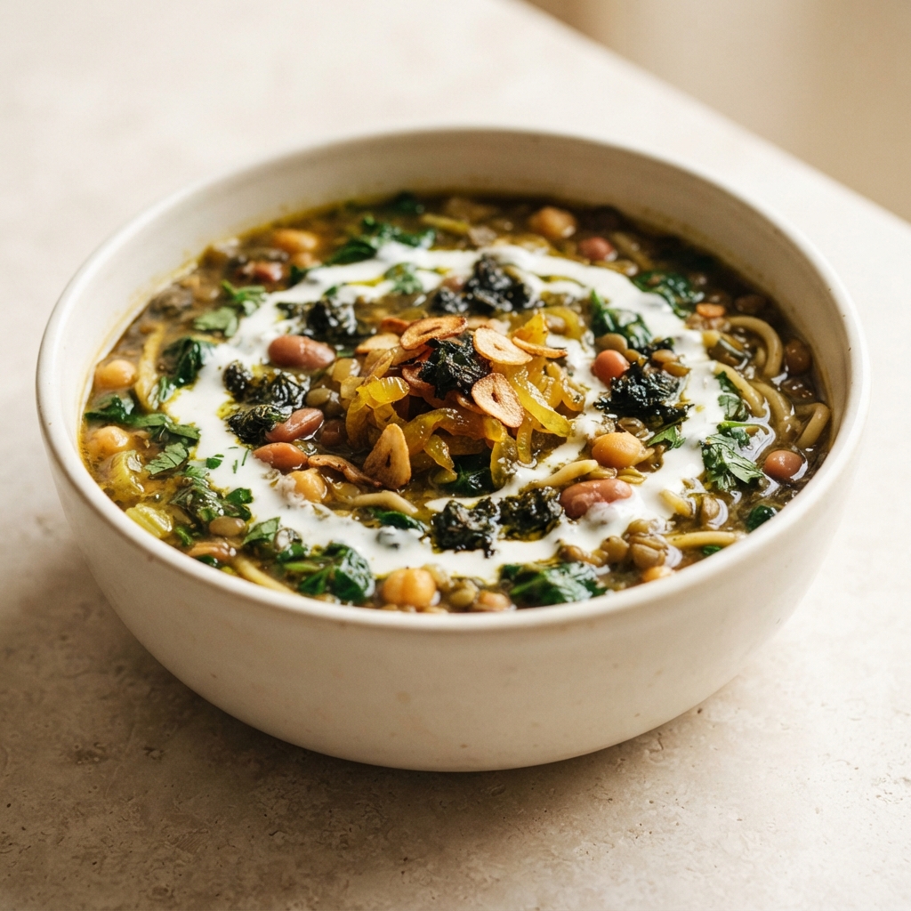 Persian Herb and Noodle Stew (Ash Reshteh)