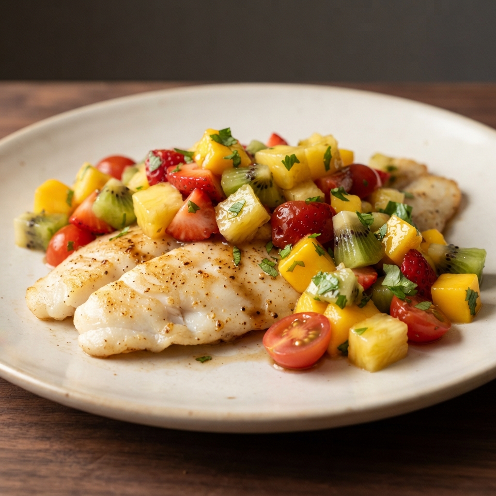 LaWanna's Mango Salsa on Tilapia Fillets