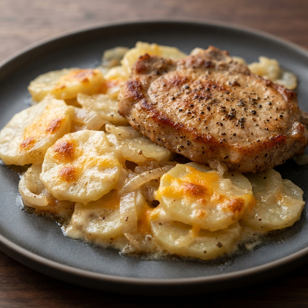 Scalloped Potatoes and Pork Chops
