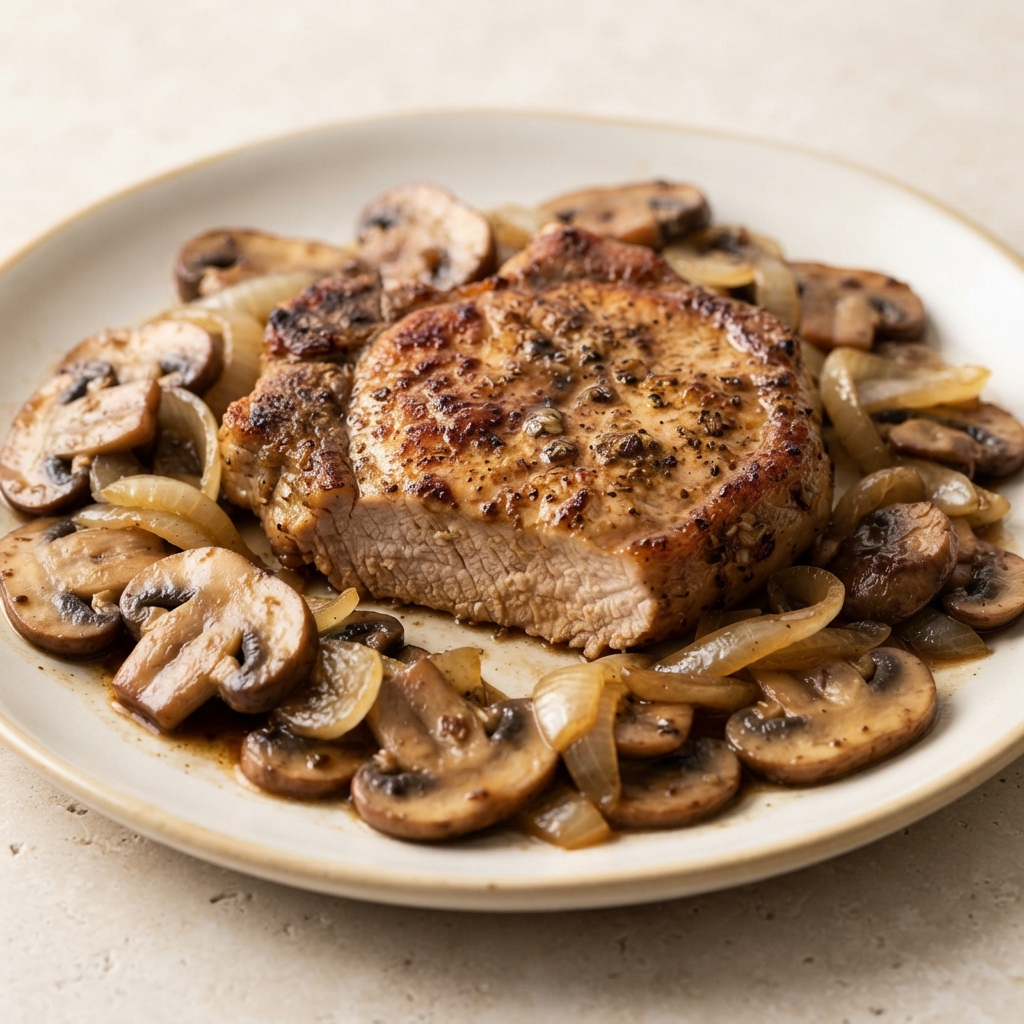 Worcestershire Mushroom Pork Chops