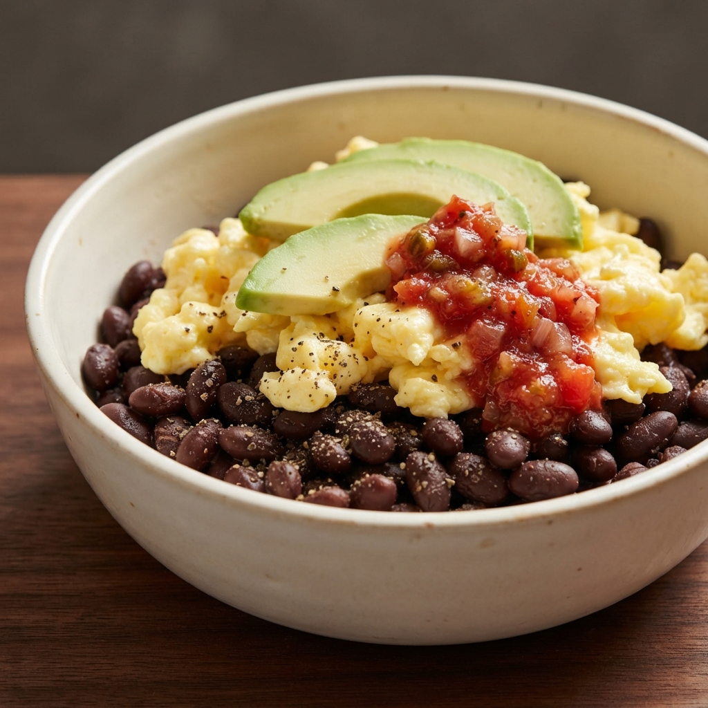 Hearty Black Bean Egg Breakfast Bowl