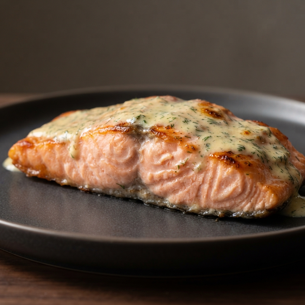 Grilled Salmon with Dill Sauce