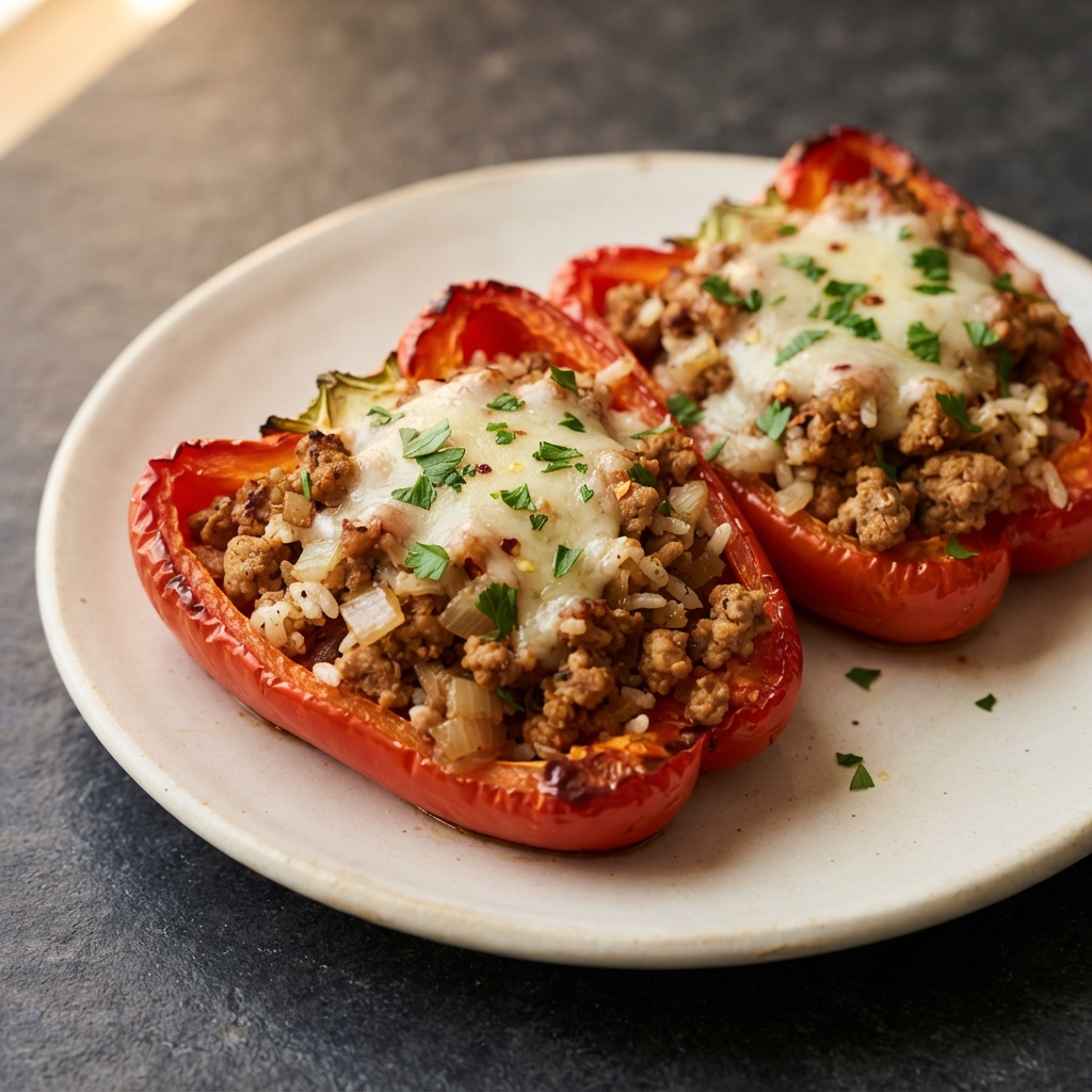 Air-Fried Turkey-Stuffed Bell Peppers
