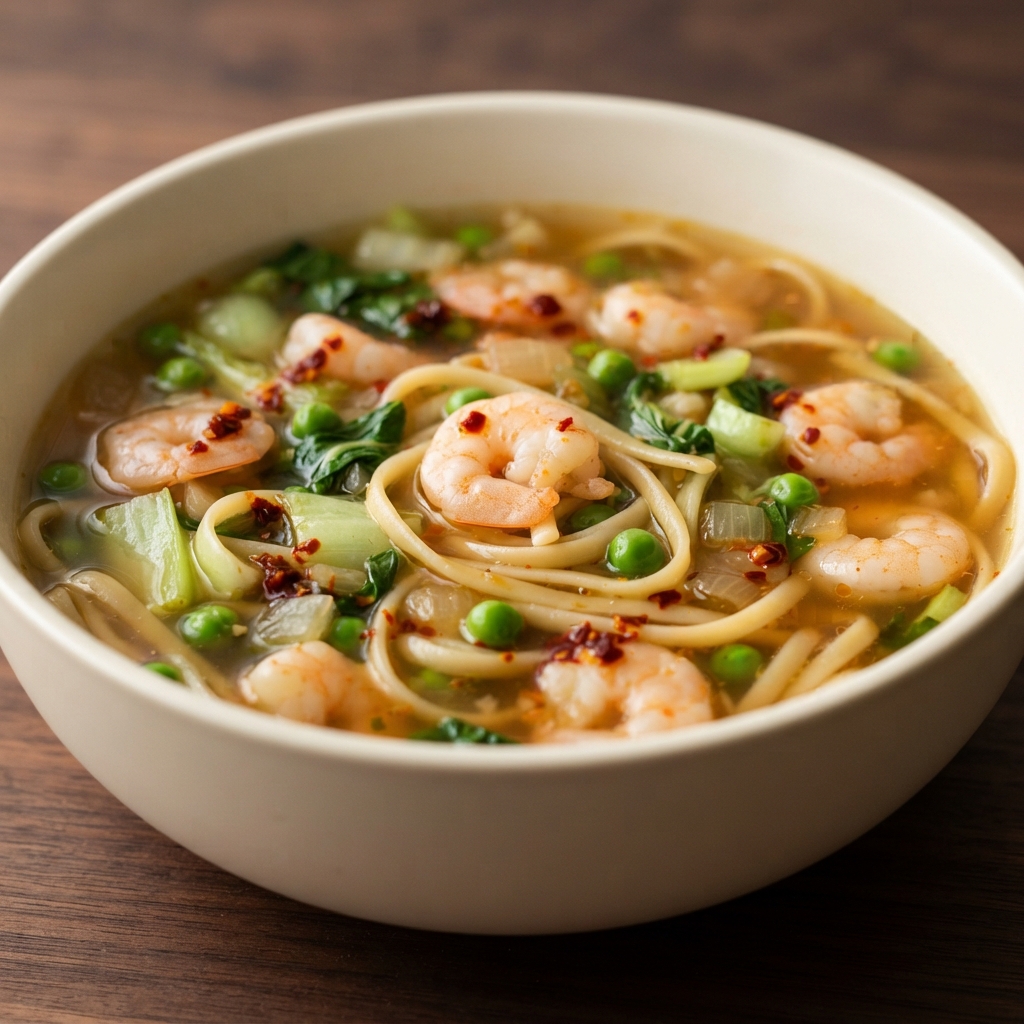 Ginger Soy Shrimp Noodle Soup