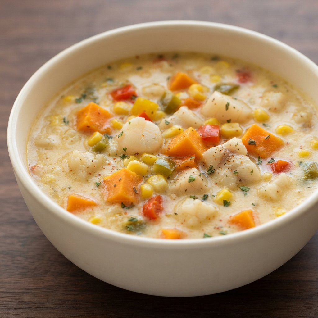 Sweet Potato Seafood Chowder
