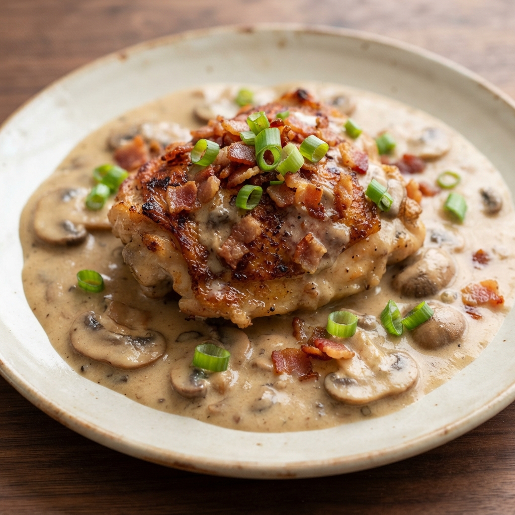 Keto Creamy Smothered Chicken Thighs