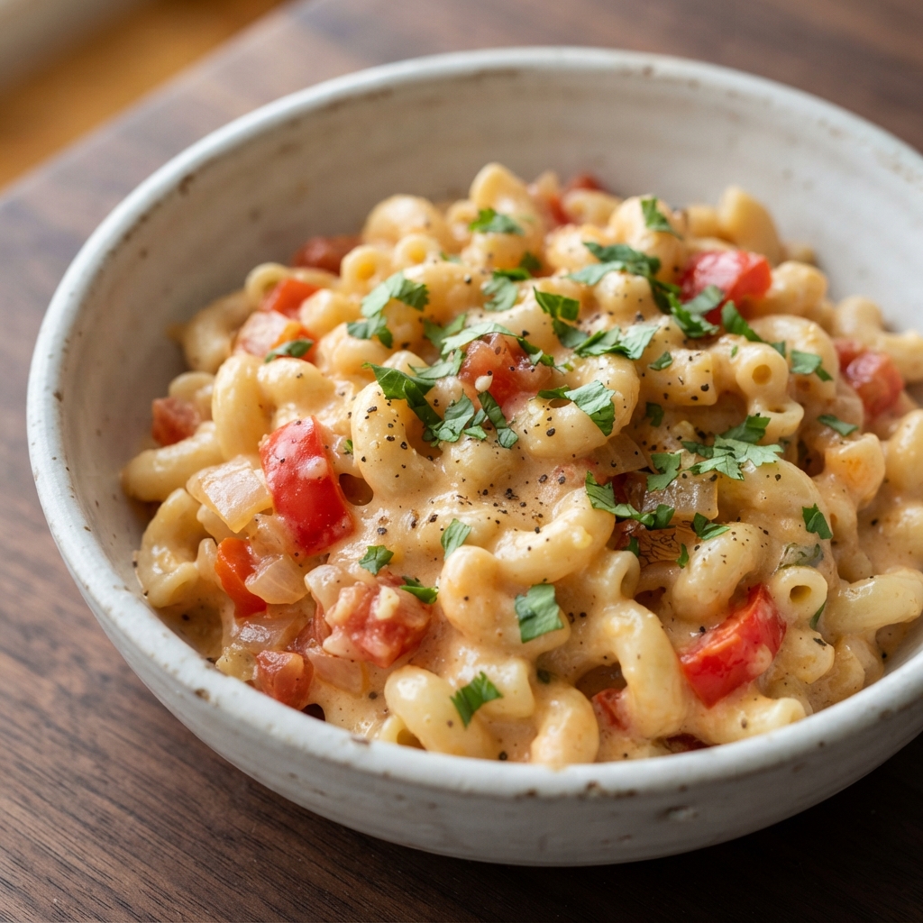 Poblano Queso Macaroni and Cheese Bake