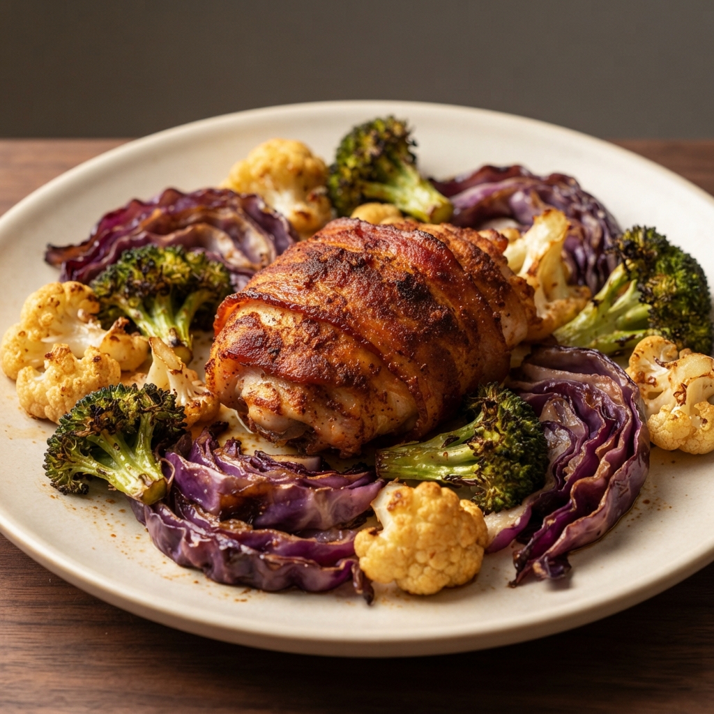 Keto Smoky Chicken and Vegetable Sheet Pan Dinner