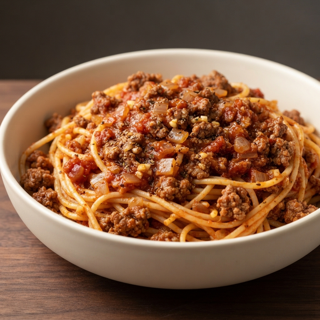 Pressure Cooker Spaghetti with Meat Sauce