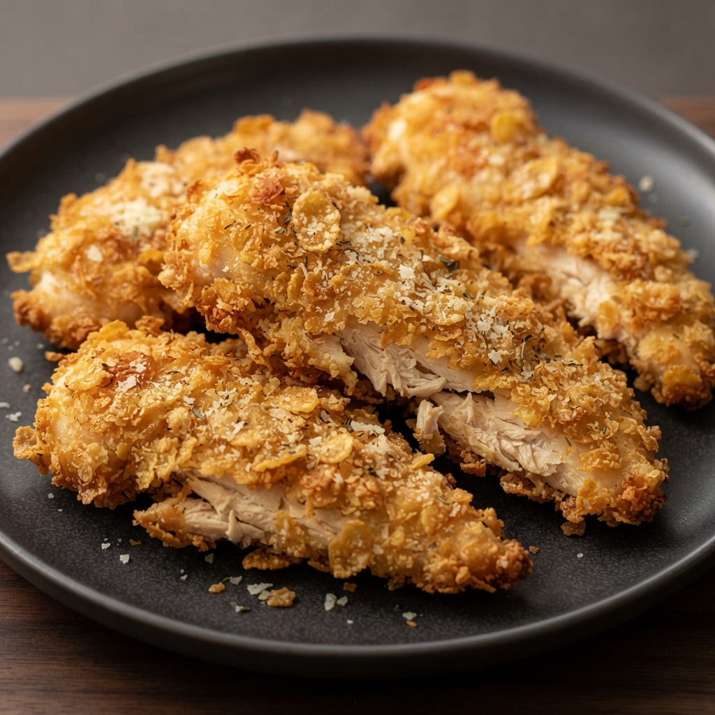 Air-Fried Cornflake Parmesan Chicken Tenders