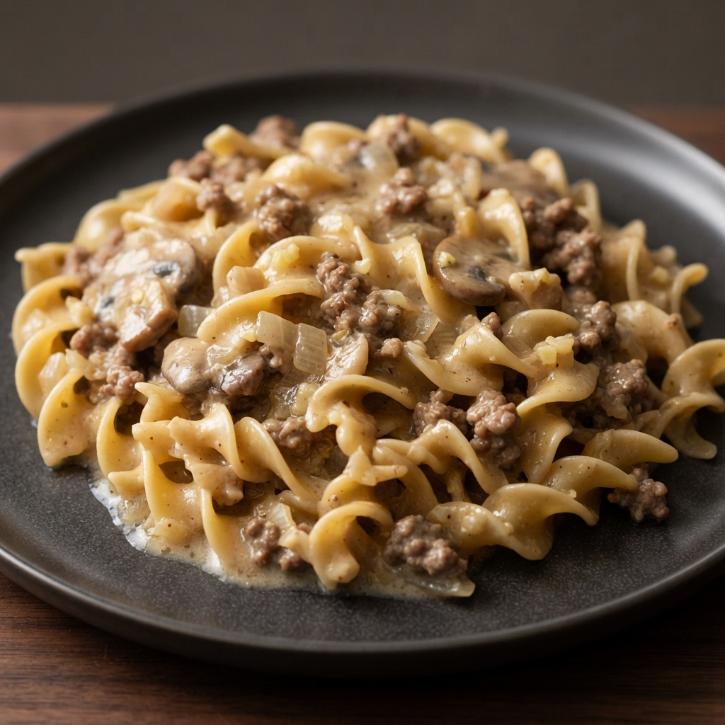 Beef and Mushroom Stroganoff Bake